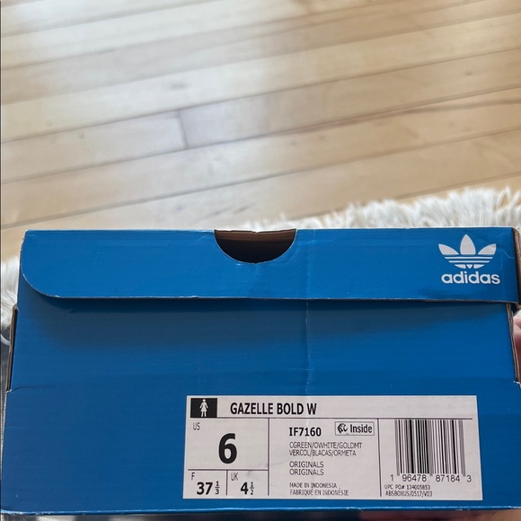 Adidas Gazelle Bold Green/White/Gold Sneakers - Picture 4 of 4